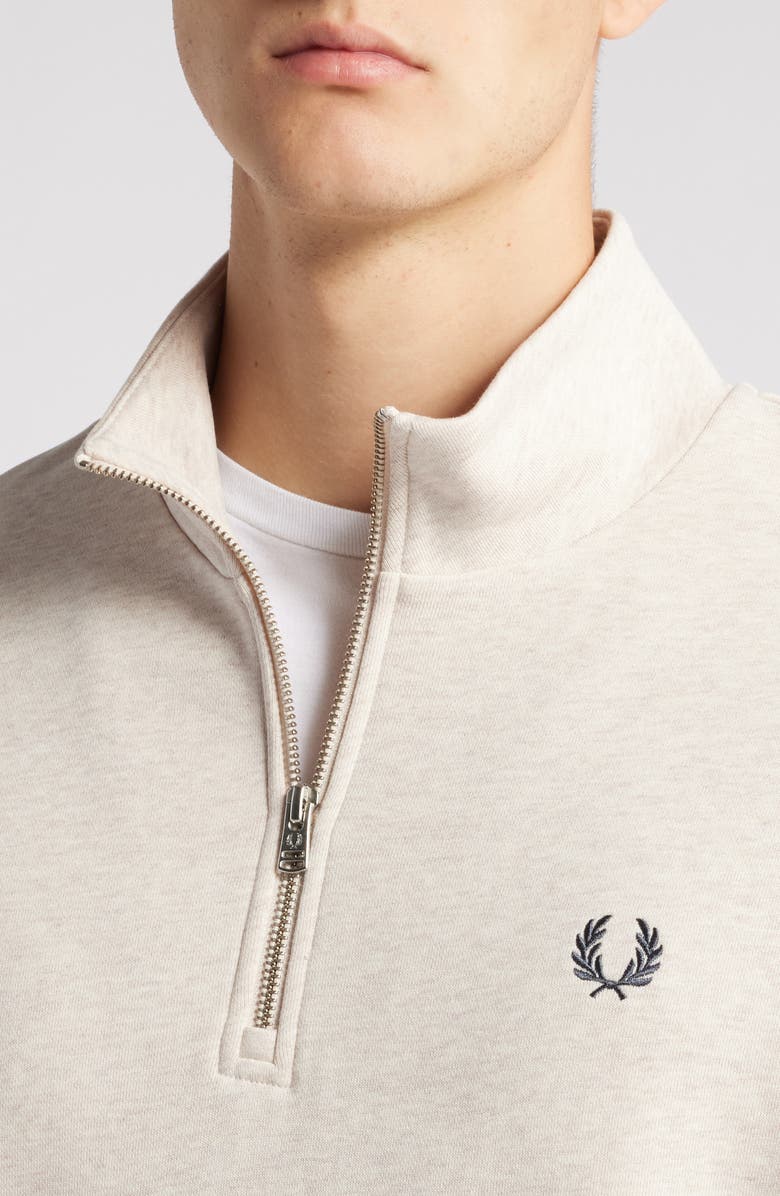 Fred Perry Half Zip Pullover, Alternate, color, Porridge Marl Anchor Grey
