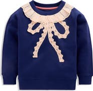 Mini Boden Kids' Bobbie Lace Appliqué Sweatshirt