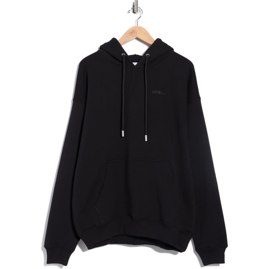 Off-white Vanish Arrow Printed French Cotton-terry Hoodie In Black