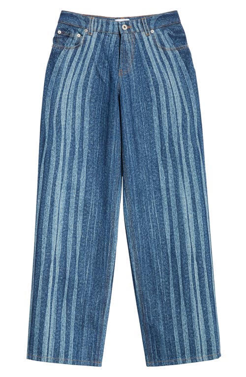 Jean Paul Gaultier Spiral Print Straight Leg Jeans In Indigo