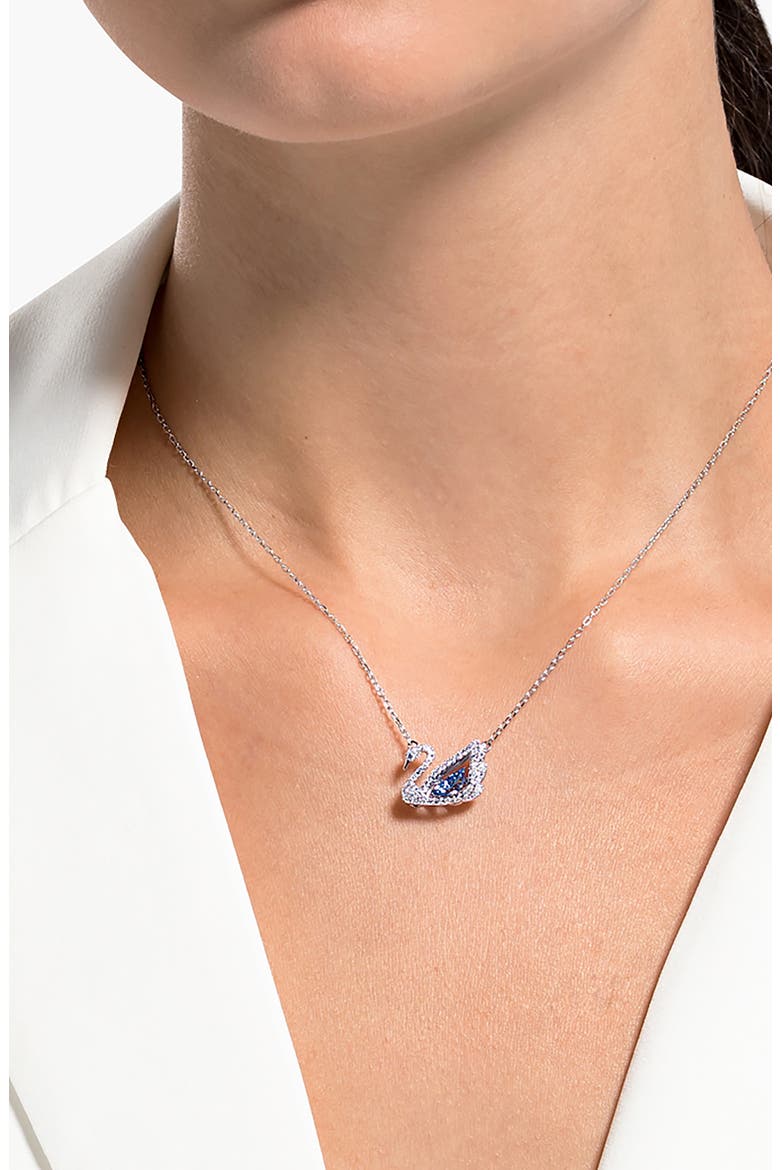 Crystal Swan Pendant Necklace, Alternate, color, BLUE