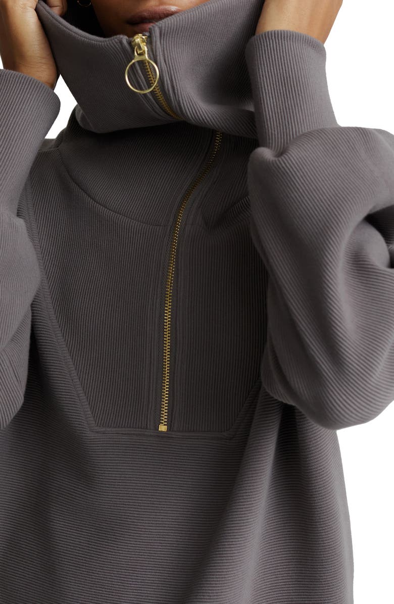 Varley Vine Ottoman Half Zip Pullover, Alternate, color, Deep Charcoal