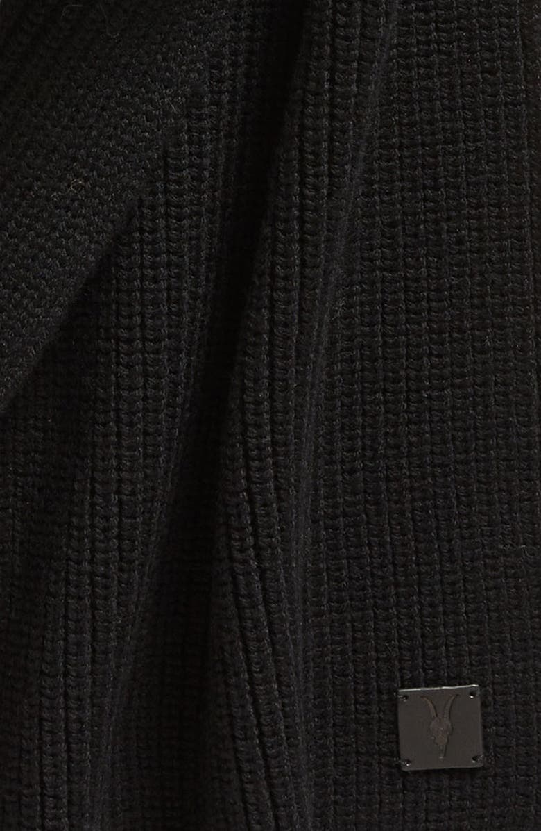 AllSaints Merino Wool Rib Scarf, Alternate, color, 