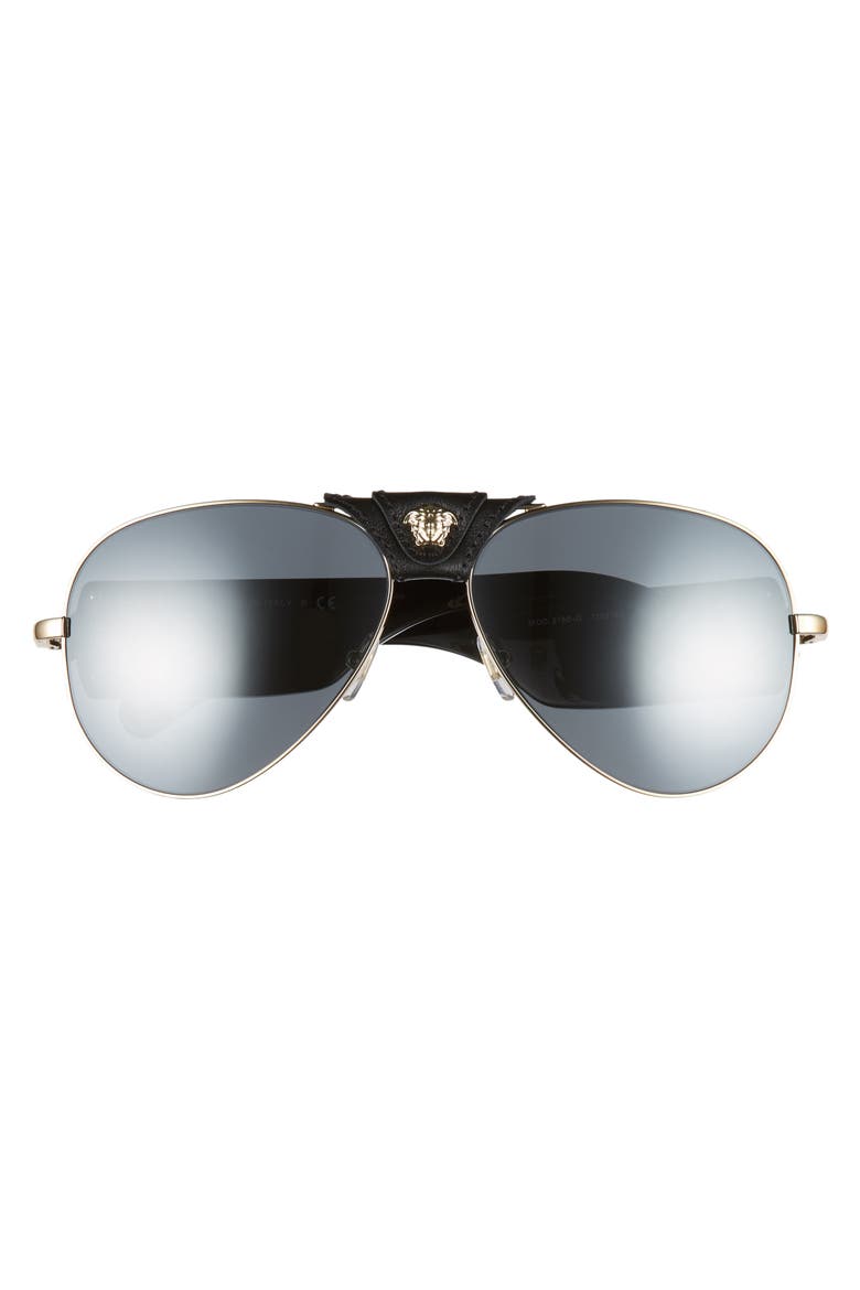 Medusa 62mm Aviator Sunglasses, Alternate, color, PALE GOLD/ BLACK MIRROR