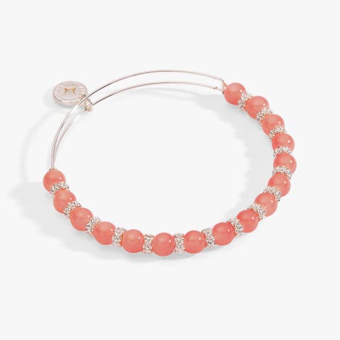 Cherry Quartz Beaded Charm Bangle