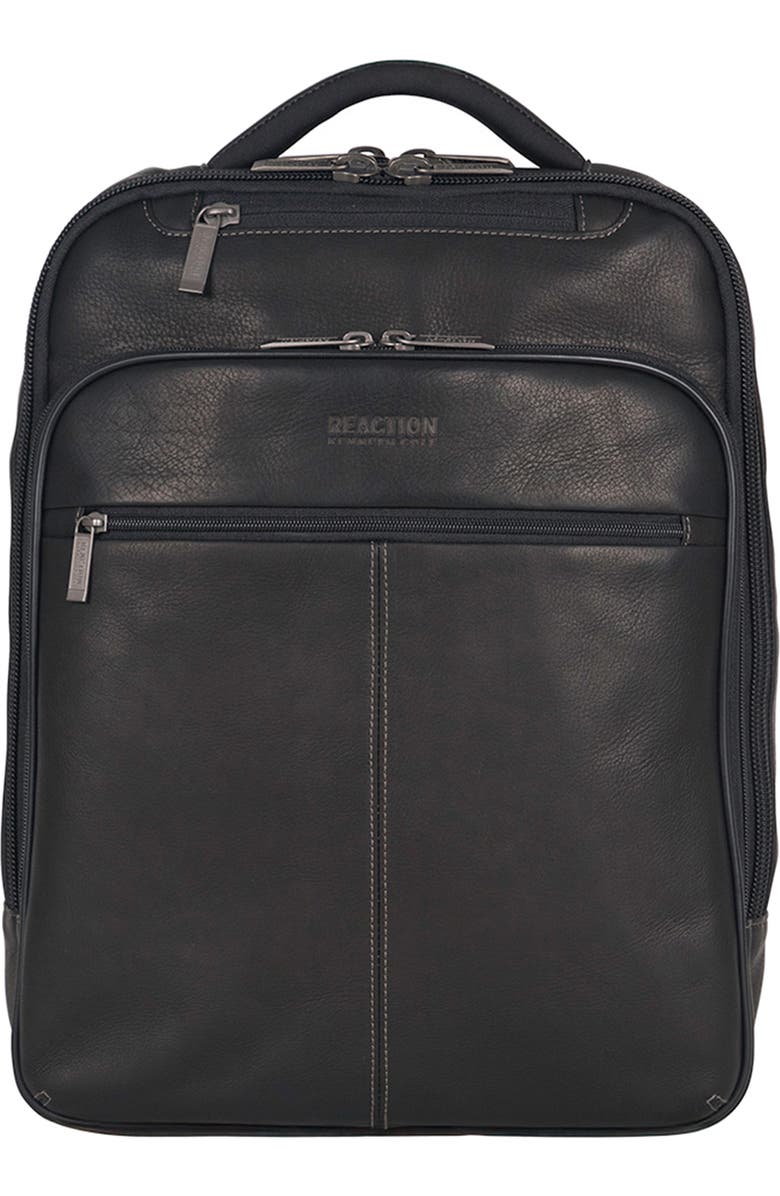 Kenneth Cole Colombian Leather Backpack, Main, color, Black