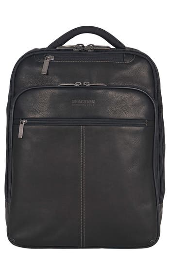 Kenneth Cole Colombian Leather Backpack In Black