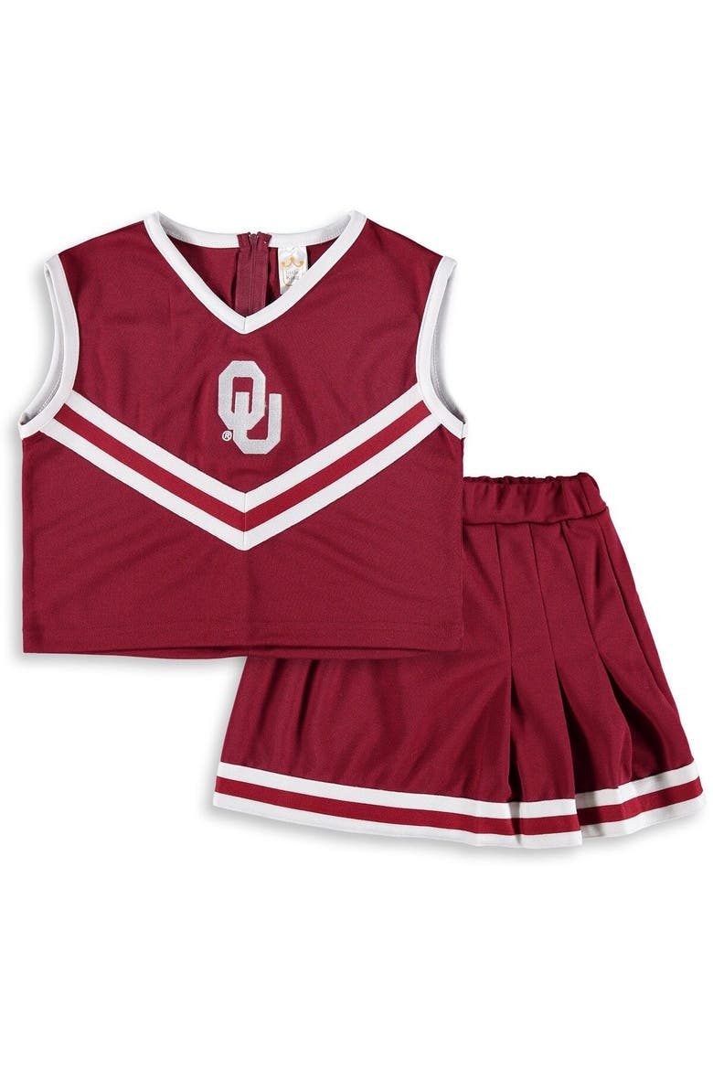 Girls Toddler Crimson Oklahoma Sooners Two-Piece Cheer Set, Main, color, Crimson