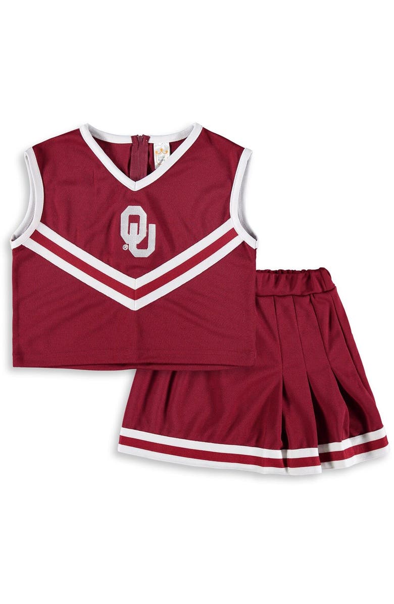 LITTLE KING Girls Toddler Crimson Oklahoma Sooners Two-Piece Cheer Set, Main, color, Crimson