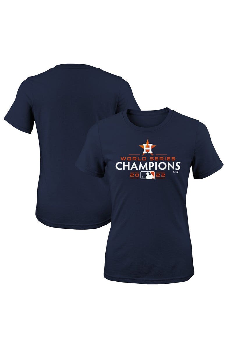 FANATICS Girls Youth Fanatics Branded Navy Houston Astros 2022 World Series Champions Logo T-Shirt, Main, color, 