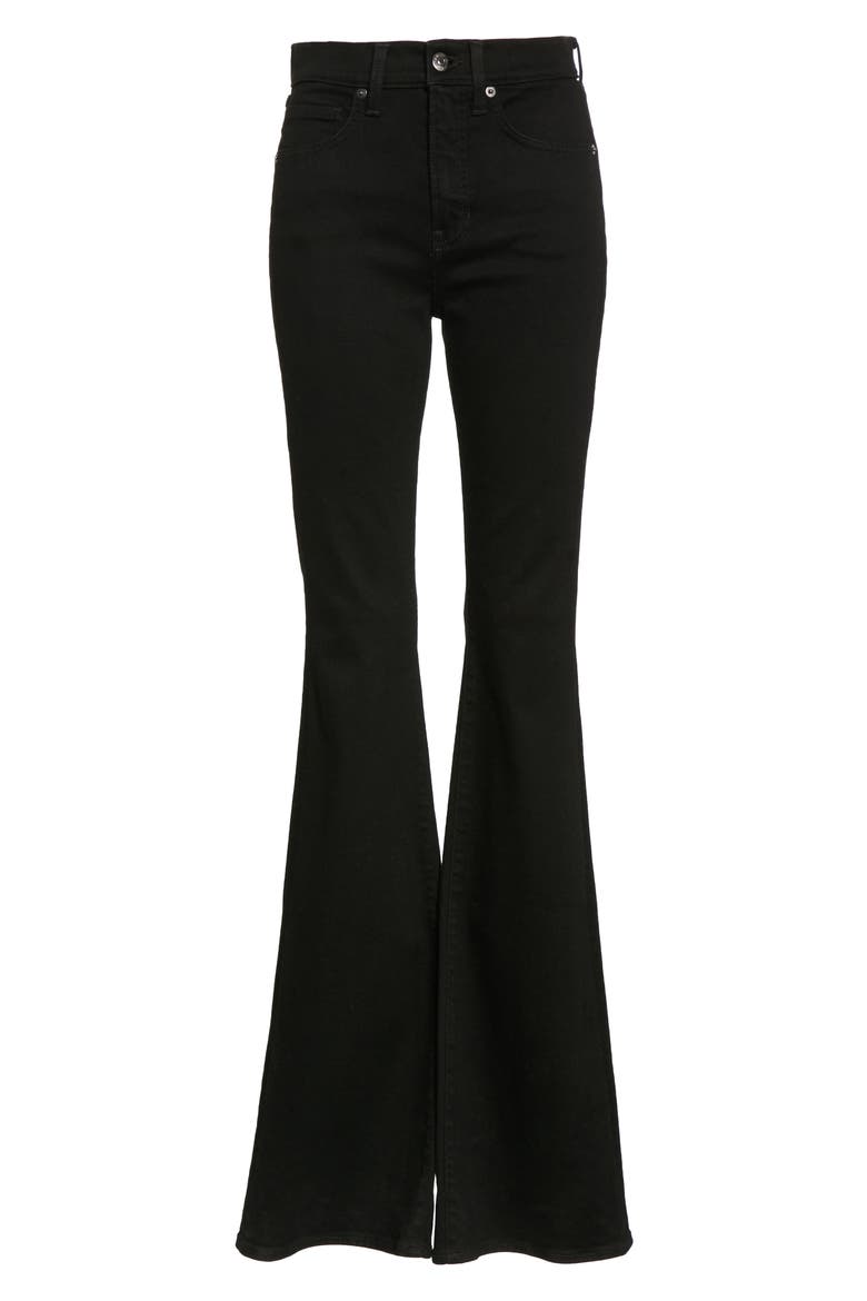 Beverly High Waist Skinny Flare Leg Jeans, Alternate, color, ONYX