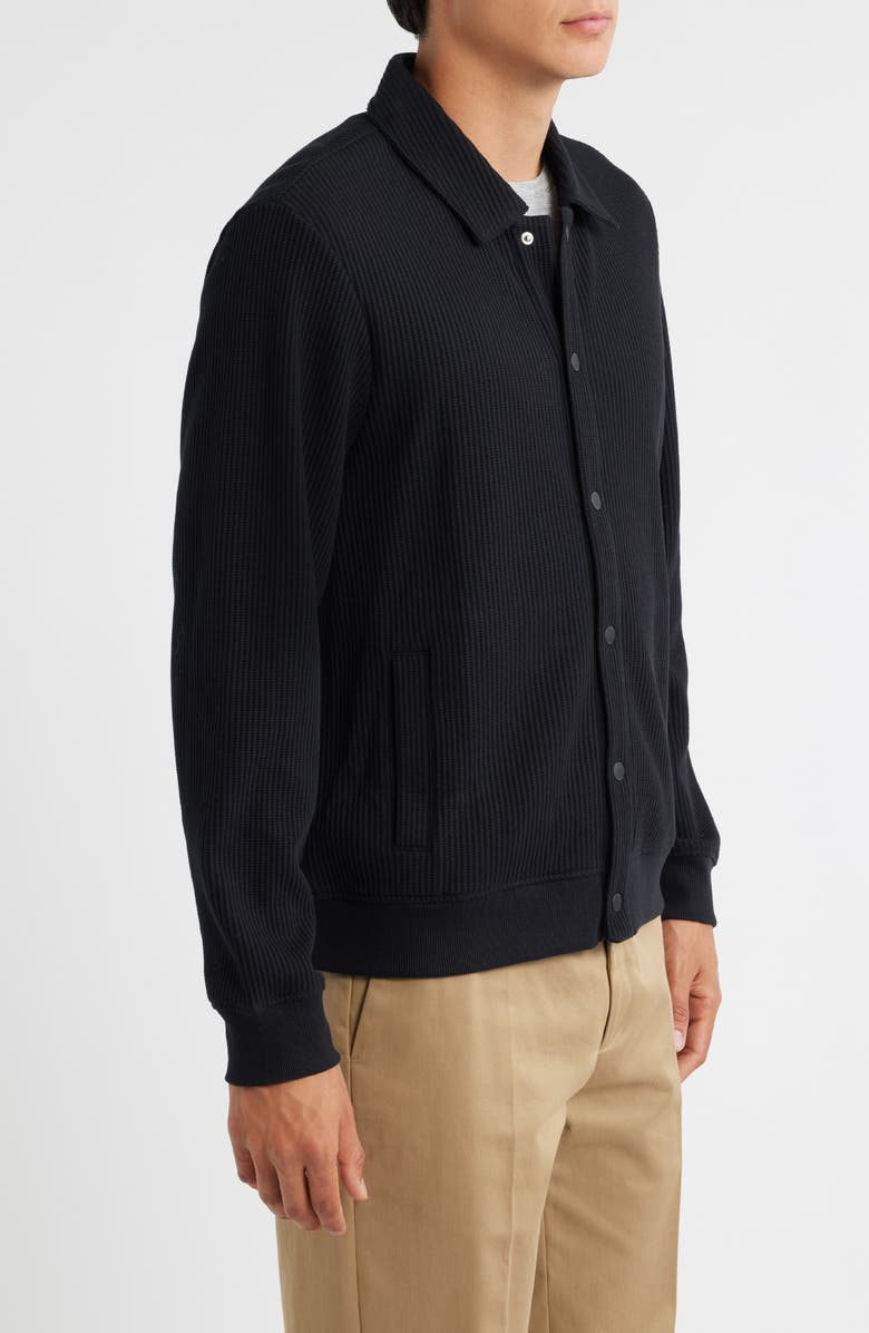 Wax London Hays Jersey Snap-Up Overshirt, Alternate, color, Black