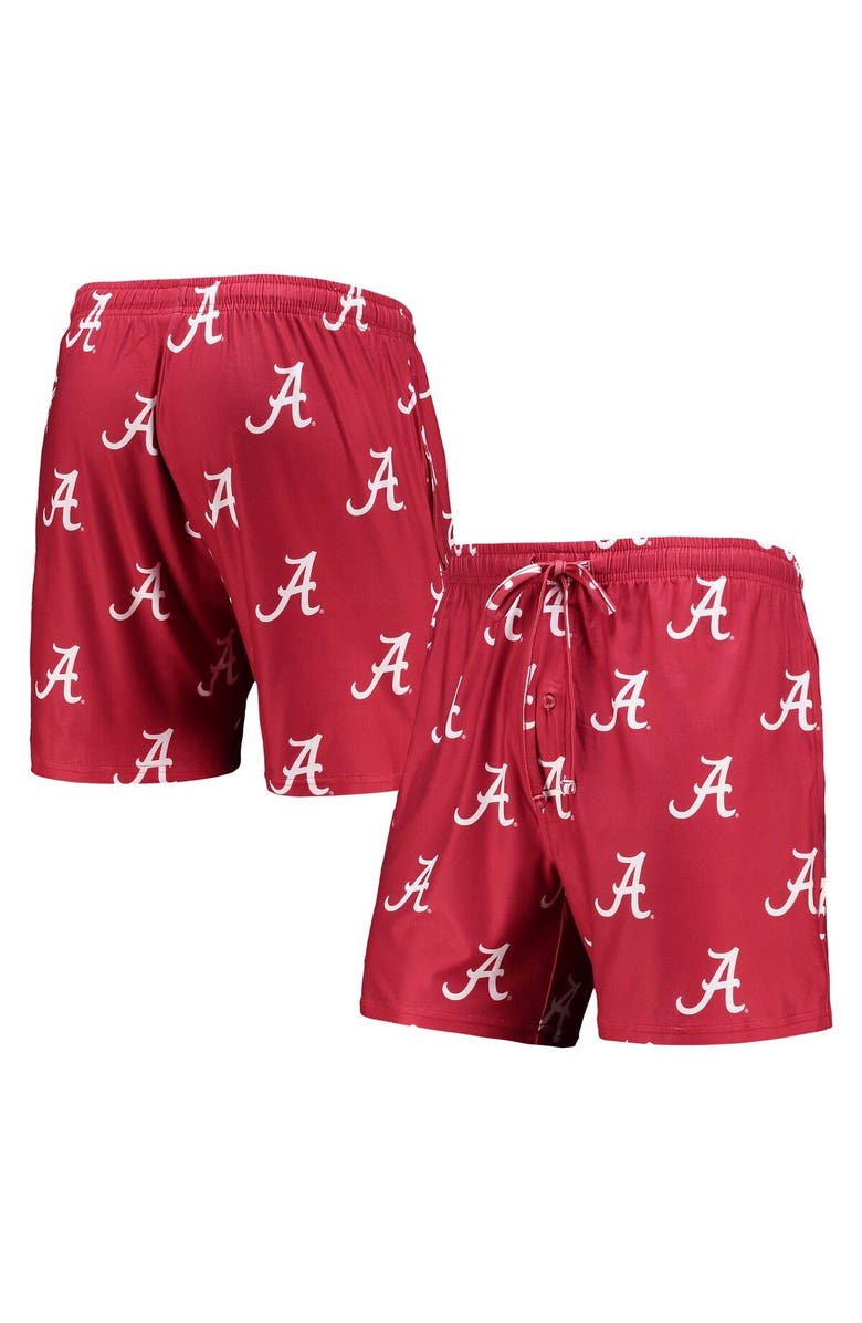 CONCEPTS SPORT Men's Concepts Sport Crimson Alabama Crimson Tide Flagship Allover Print Jam Shorts, Alternate, color, 