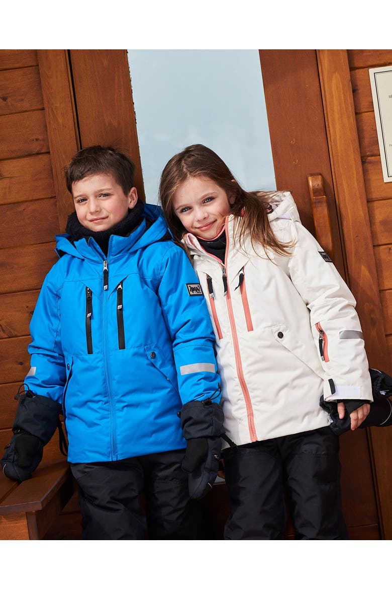 Big Girl's Two Piece Technical Snowsuit Off White With Black, Alternate, color, Whisper White