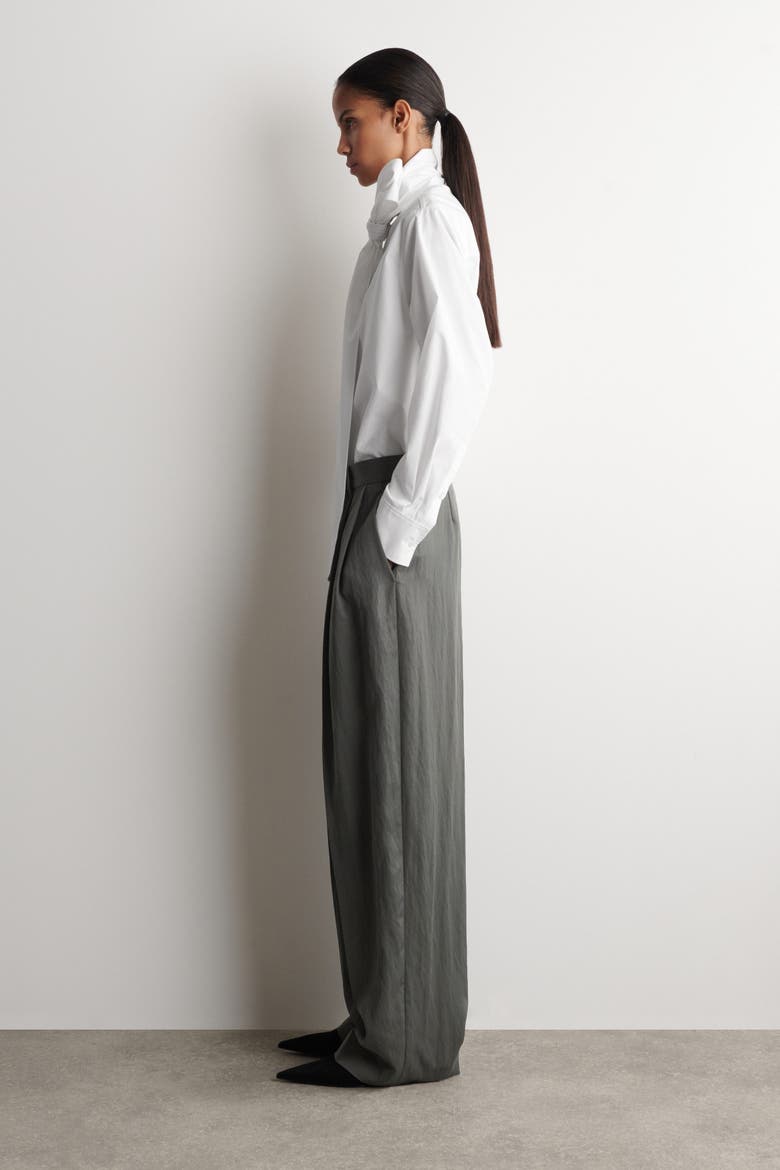 Relaxed Fluid Wide-Leg Pants, Alternate, color, DARK GRAY