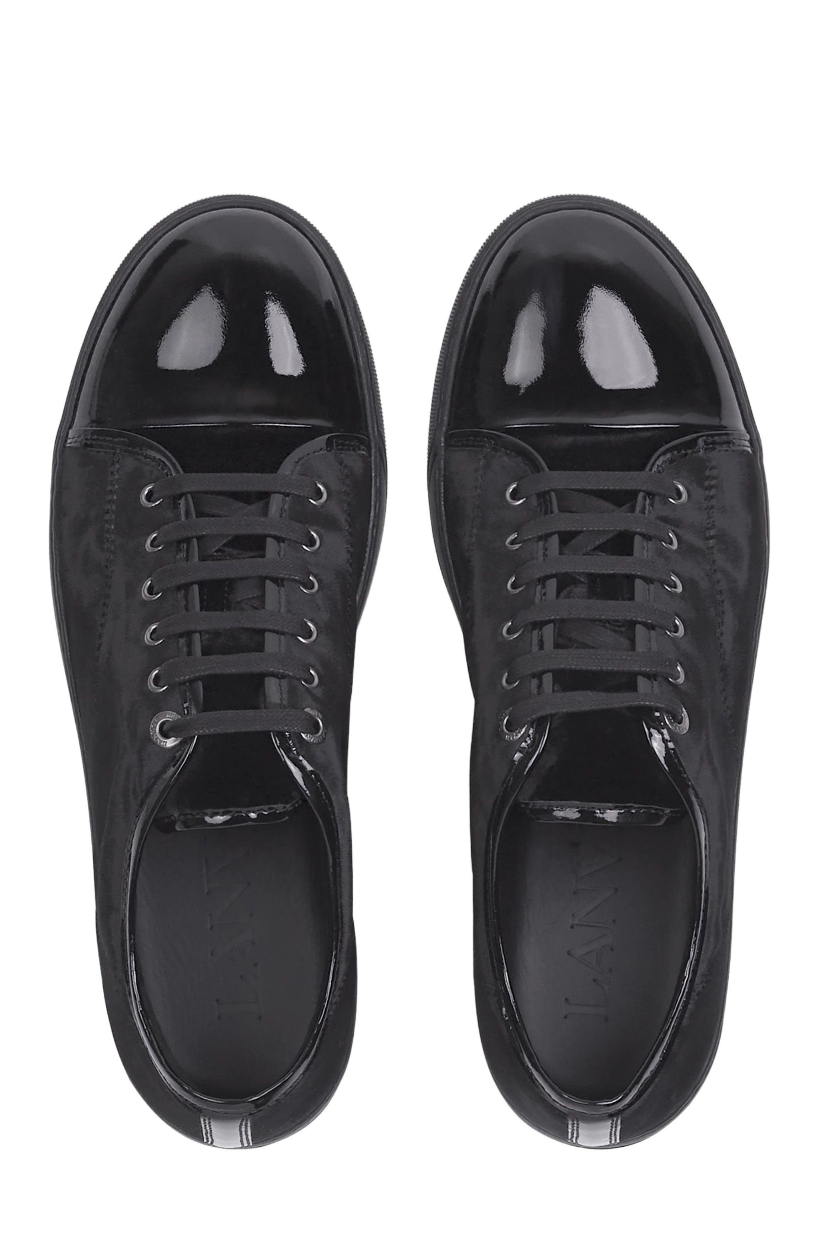 Lanvin DBB1 SNEAKERS IN VELVET AND PATENT LEATHER, Alternate, color, 
