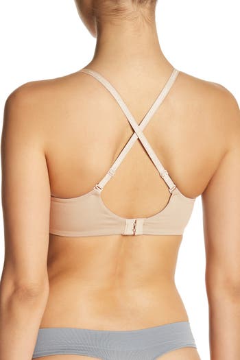 Calvin Klein Push-up Underwire Plunge Bra In Bare