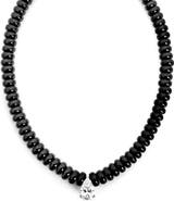 Leni James The Sloane Black Agate And Moissanite Necklace