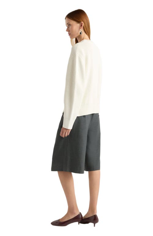 Modern Citizen Tate Organic Cotton Side Zip Sweater In White