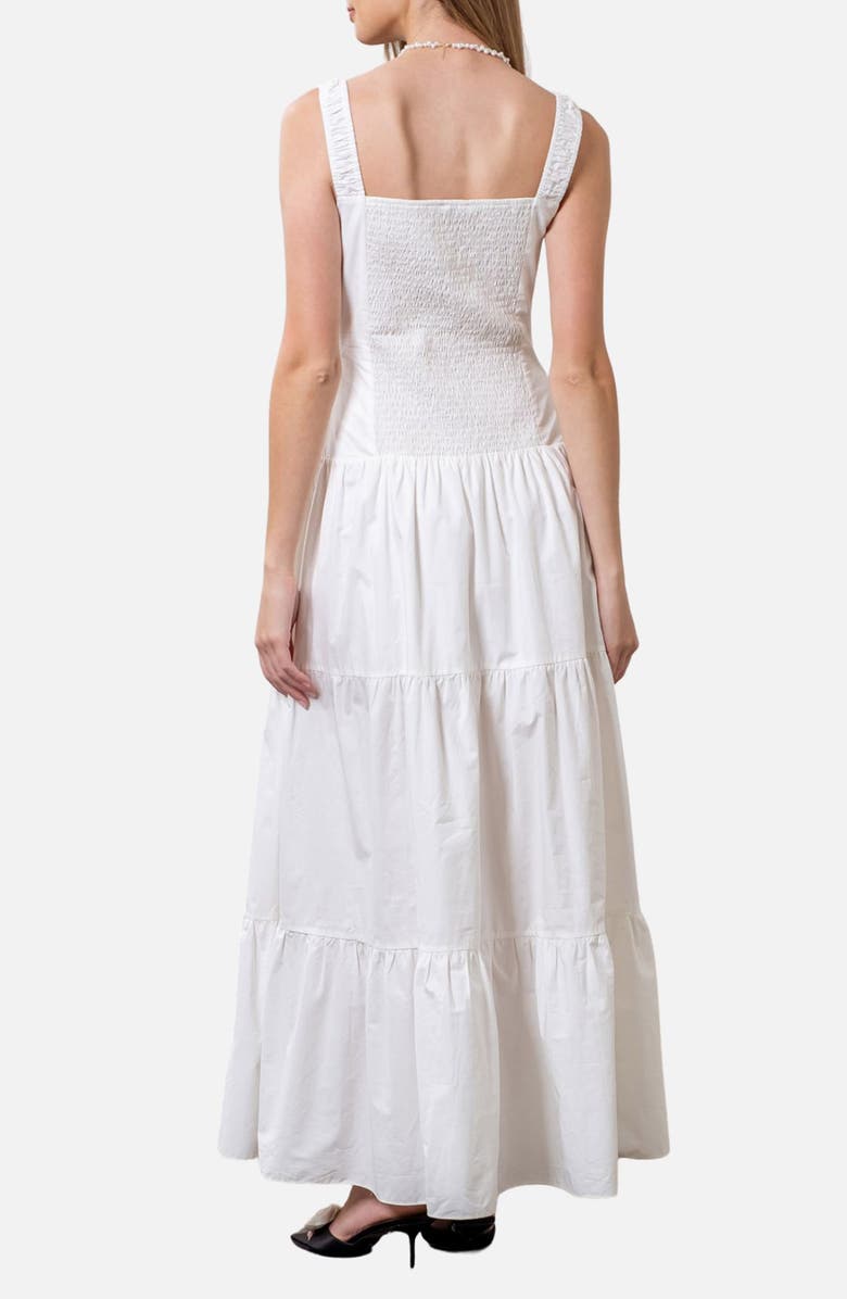 MOON RIVER Sleeveless Tiered Cotton Midi Sundress, Alternate, color, 