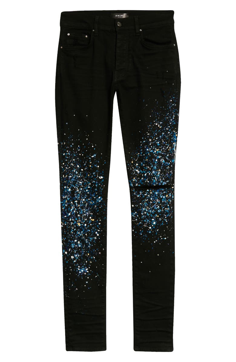 AMIRI Crystal Painter Ripped Skinny Jeans, Alternate, color,
