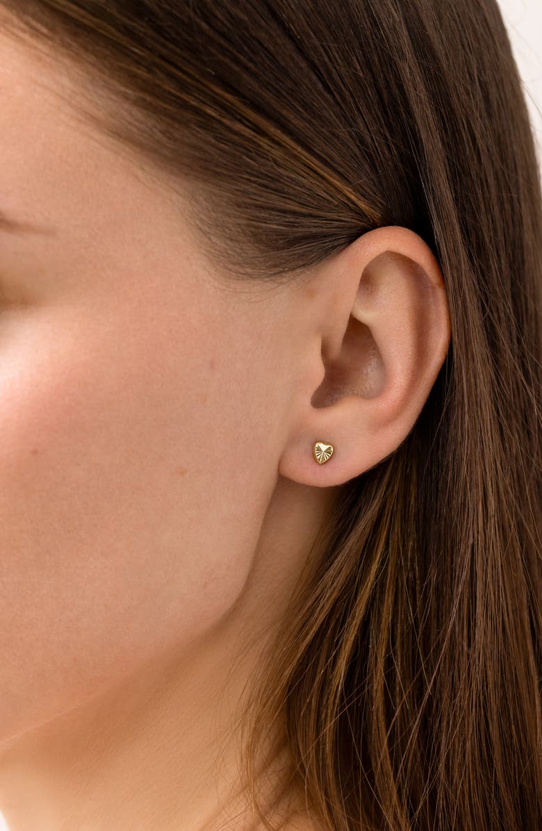 Bony Levy 14K Gold Heart Studs, Alternate, color, 14K Yellow Gold