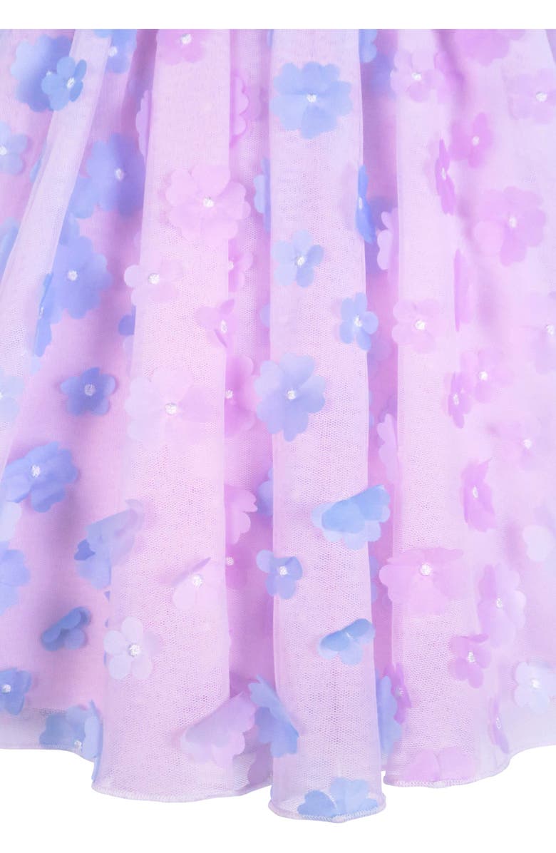 Zunie 3D Floral Appliqué Party Dress, Alternate, color, 