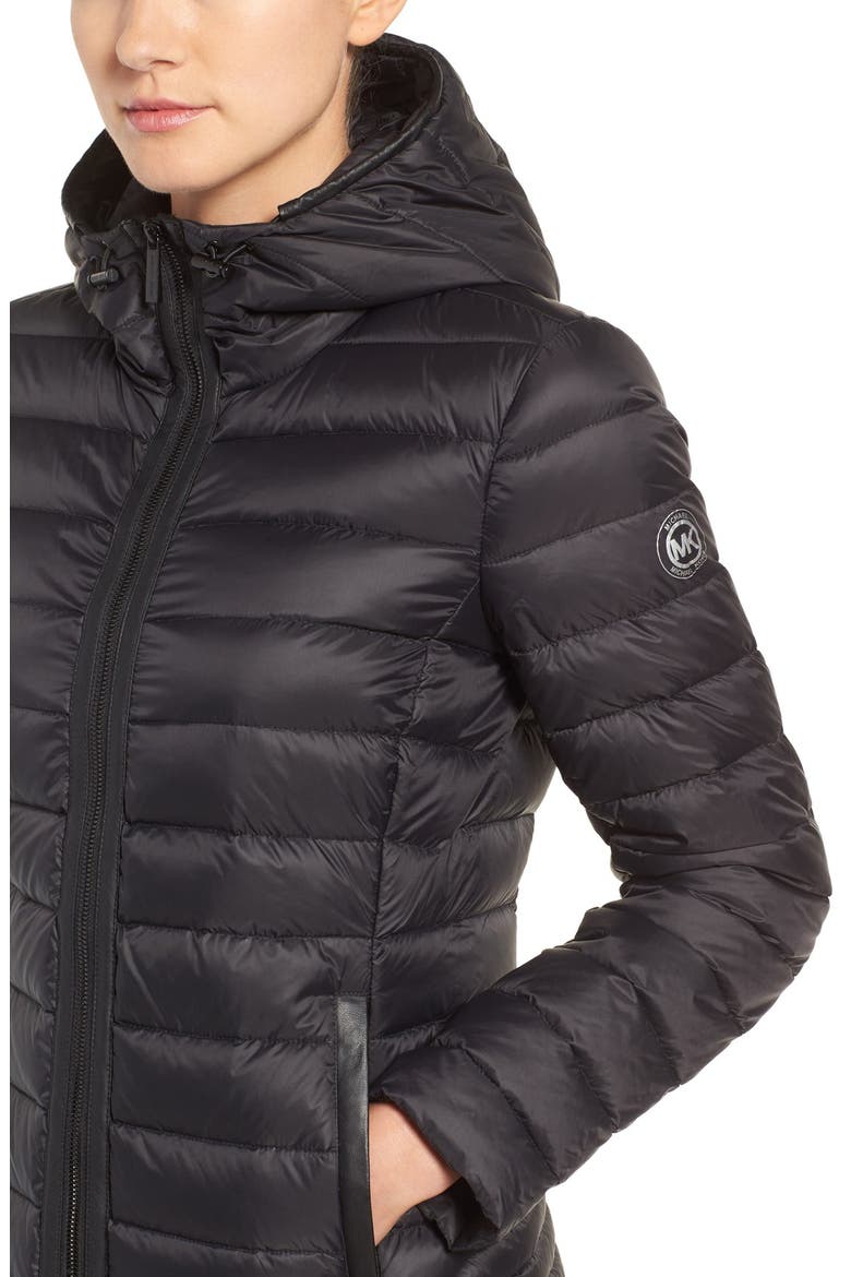 Hooded Down Jacket, Alternate, color, BLACK