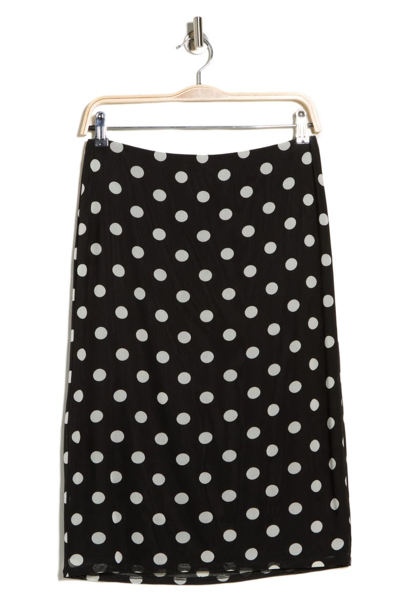 Polka Dot Midi Skirt, Alternate, color, BLACK POLKA DOT