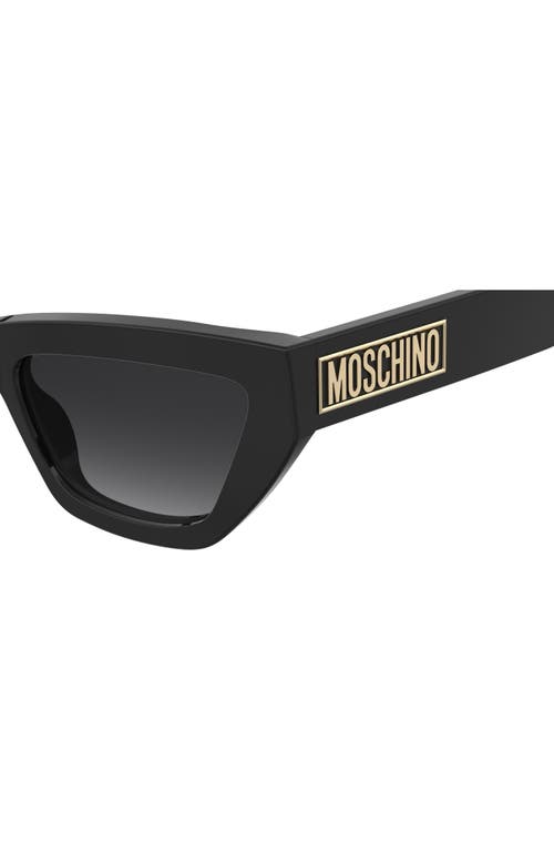 Moschino 55mm Gradient Cat Eye Sunglasses In Black/dark Grey Sf