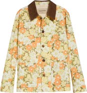 Valentino Papier Floral Print Cotton Twill Shirt Jacket