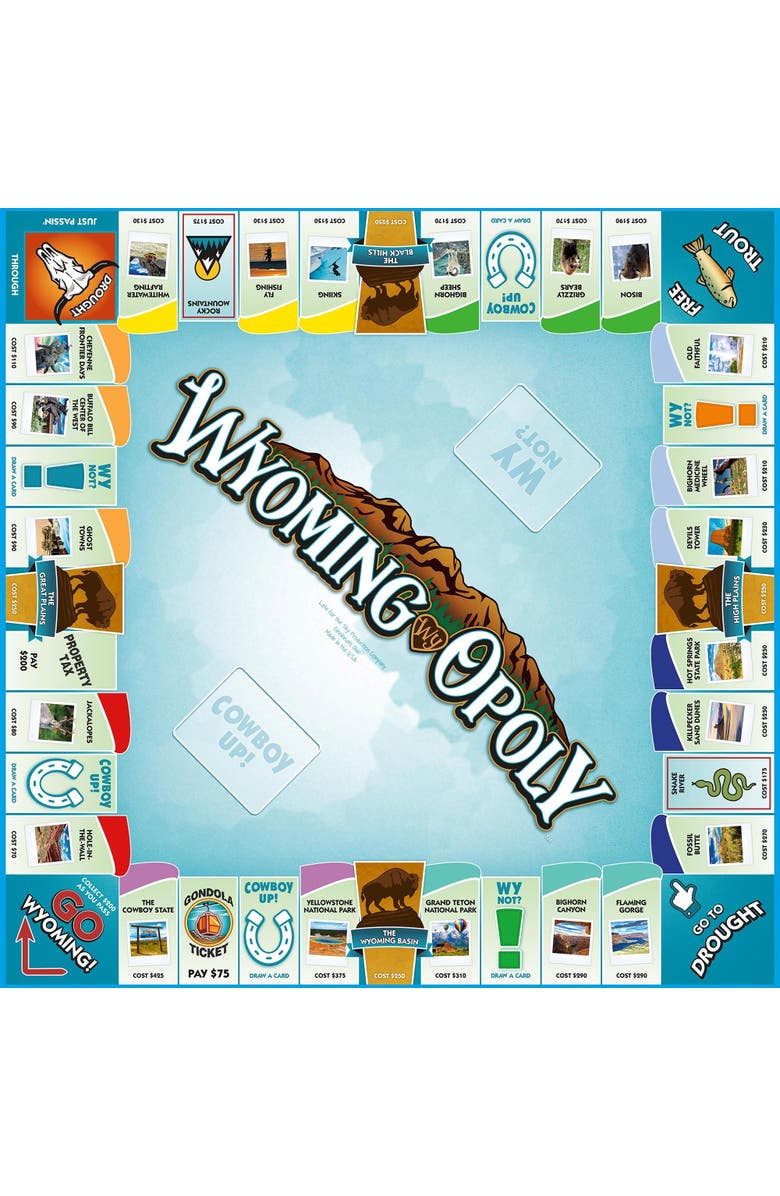Late for the Sky Wyomingopoly Monopoly Board Game, Alternate, color, Multicolored