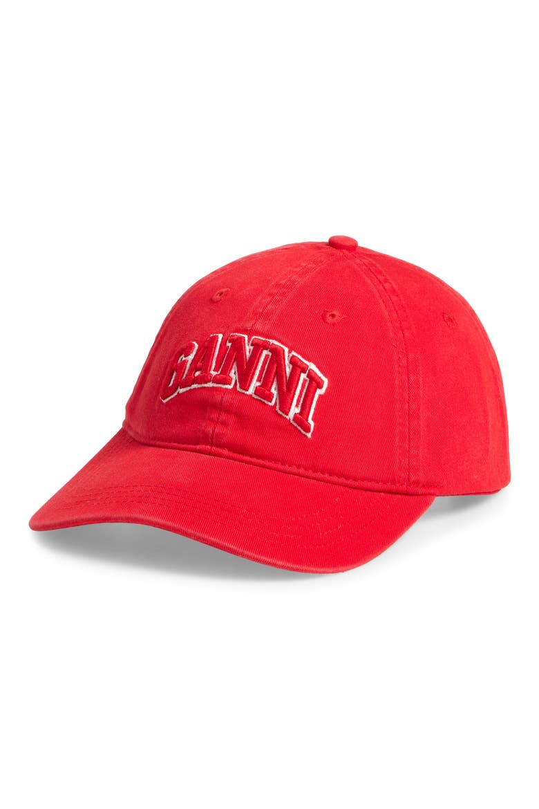 Washed Cotton Canvas Baseball Cap, Main, color, FIERY RED