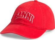 Ganni Washed Cotton Canvas Baseball Cap
