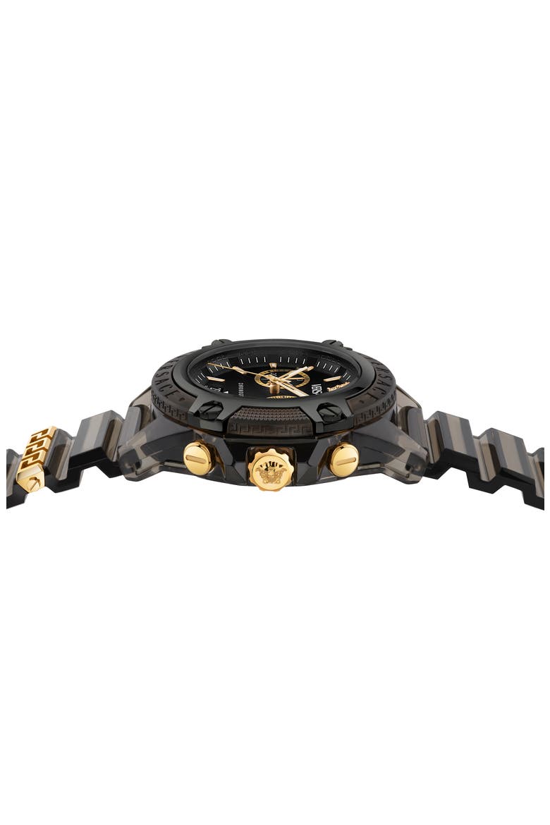 Icon Active Silicone Strap Watch, 44mm, Alternate, color, BLACK
