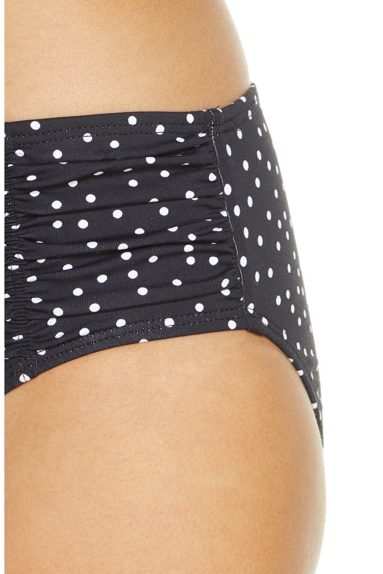 Sea Swell Shirred High Waist Swim Bottoms, Alternate, color, BLACK
