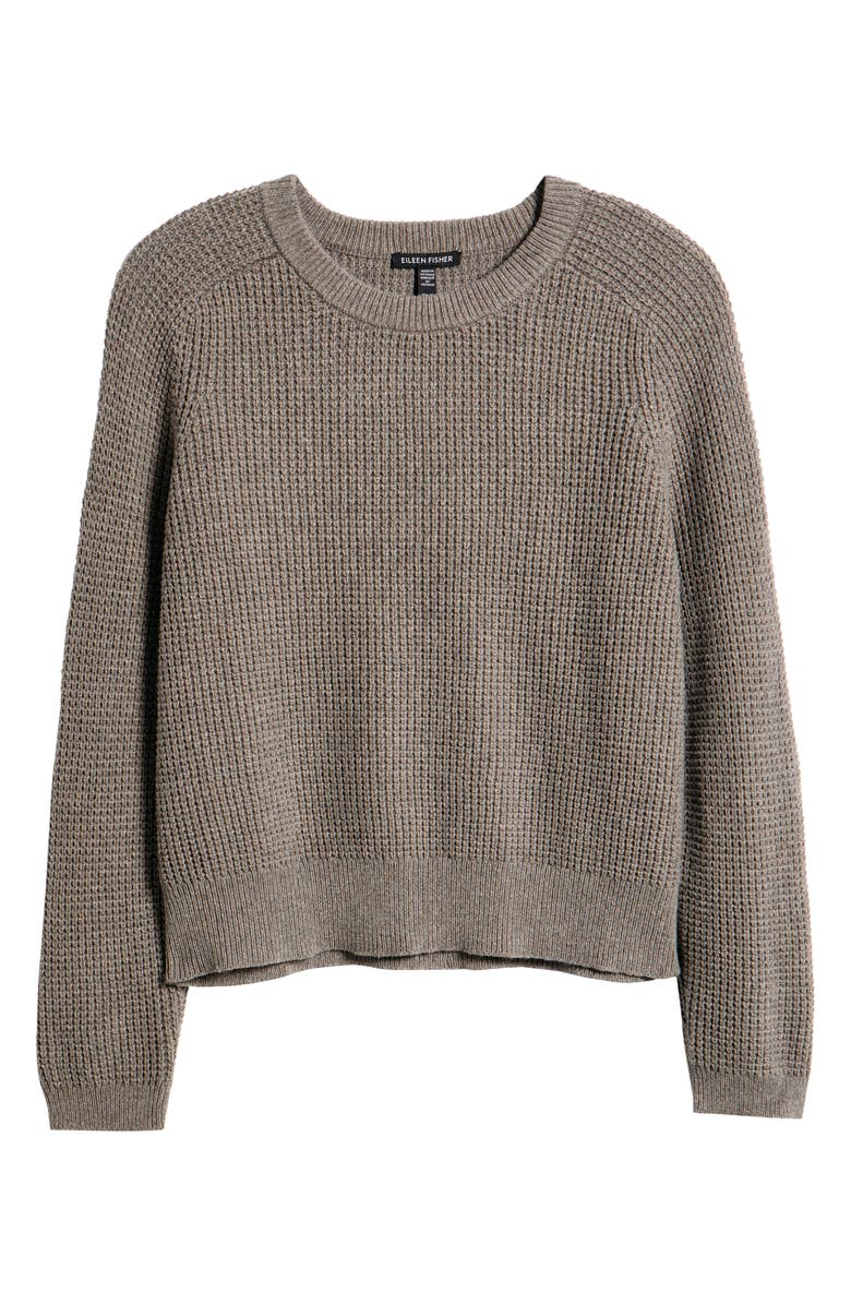 Eileen Fisher Organic Cotton & Cashmere Crewneck Sweater, Alternate, color, Reed