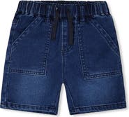 Deux par Deux French Terry Elastic Waist Drawstring Denim Shorts