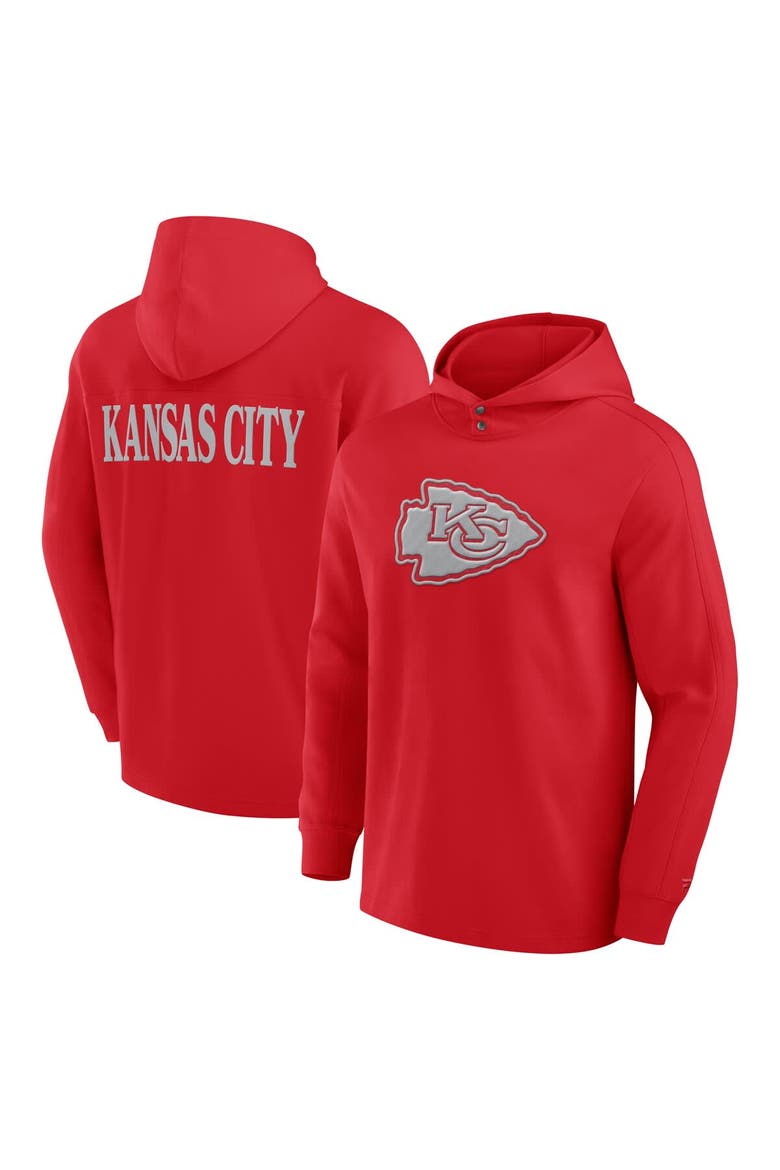Men's Fanatics Red Kansas City Chiefs Elements Blaze Tri-Blend Long Sleeve Hoodie T-Shirt, Main, color, Red