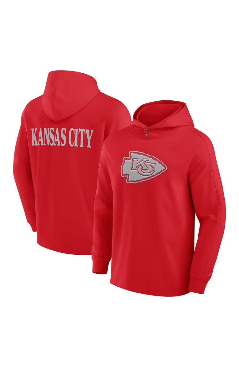 FANATICS Men's Fanatics Red Kansas City Chiefs Elements Blaze Tri-Blend Long Sleeve Hoodie T-Shirt, Main, color, Red