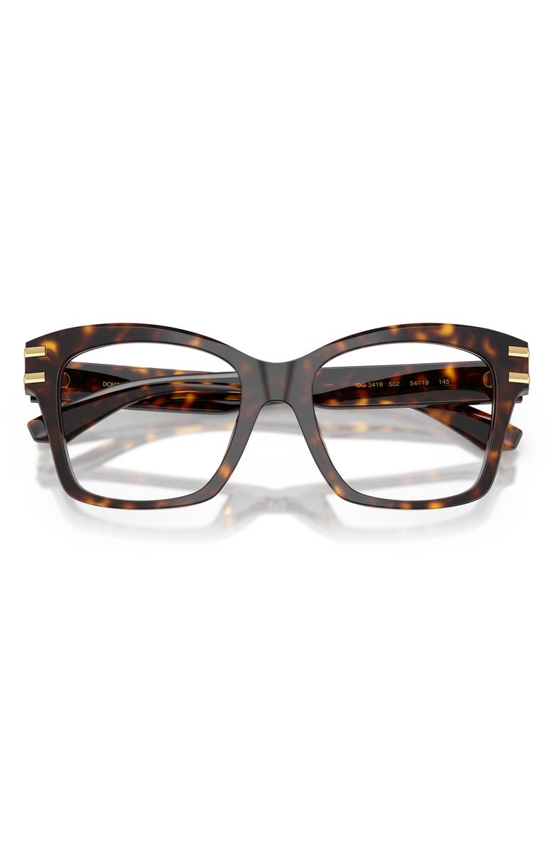 Dolce&Gabbana 54mm Square Optical Glasses, Alternate, color, Havana