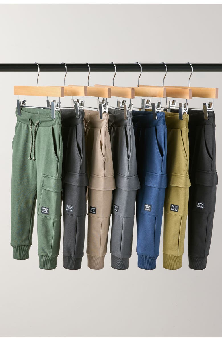 NEXT Kids' 3-Pack Assorted Cotton Utility Joggers, Alternate, color, Green