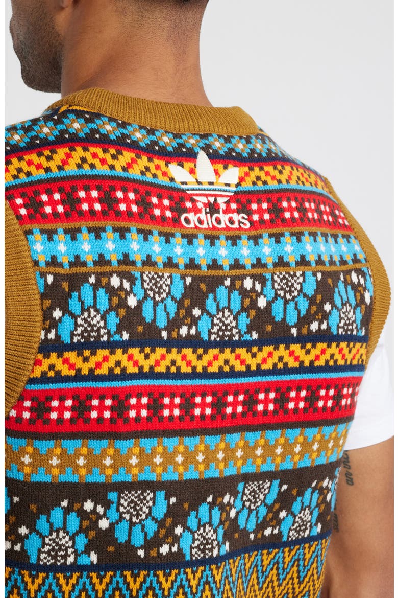 Fair Isle Vest, Alternate, color, BROWN MULTICOLOR
