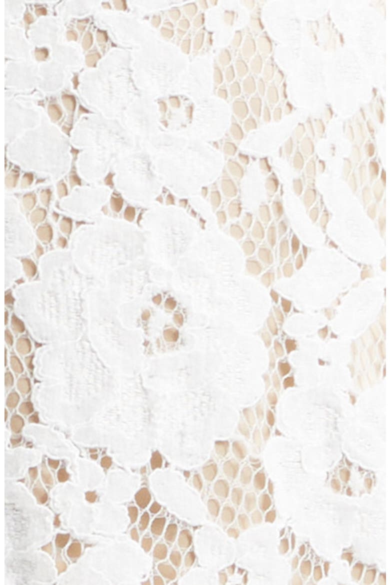 Sarah Cutout Lace Feather Trim Maxi Dress, Alternate, color, WHITE