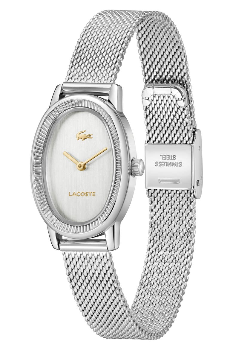 Parisienne Mesh Strap Watch, 30mm x 22mm, Alternate, color, SILVER