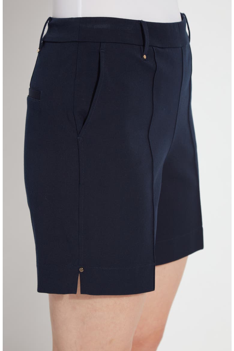 'Lyssentials Amanda Stretch Twill Shorts, Alternate, color, TRUE NAVY