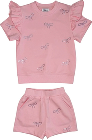 Lola + The Boys Pretty in Crystal Bows Short Set