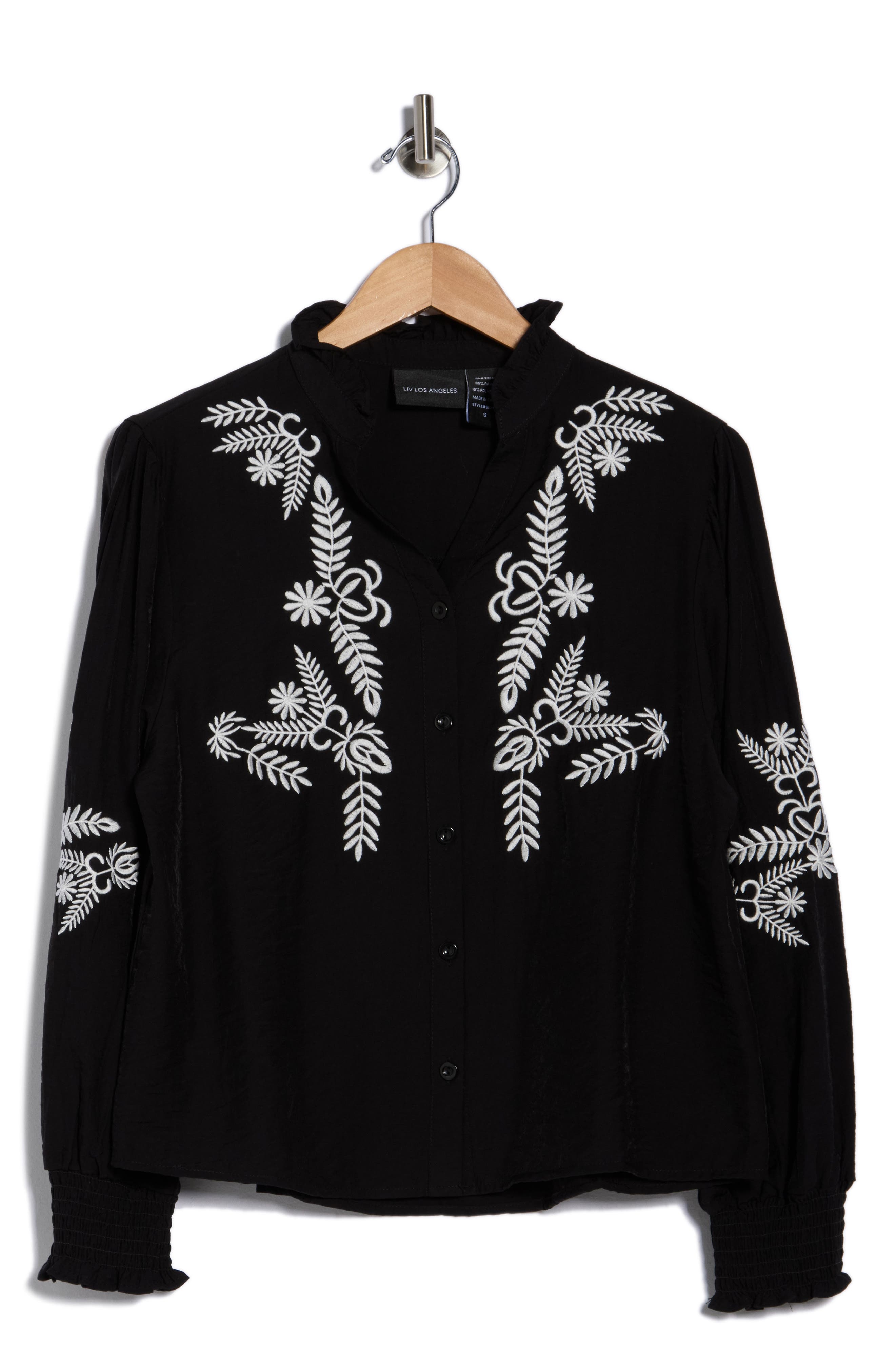Forgotten Grace Embroidered Buttoned Top