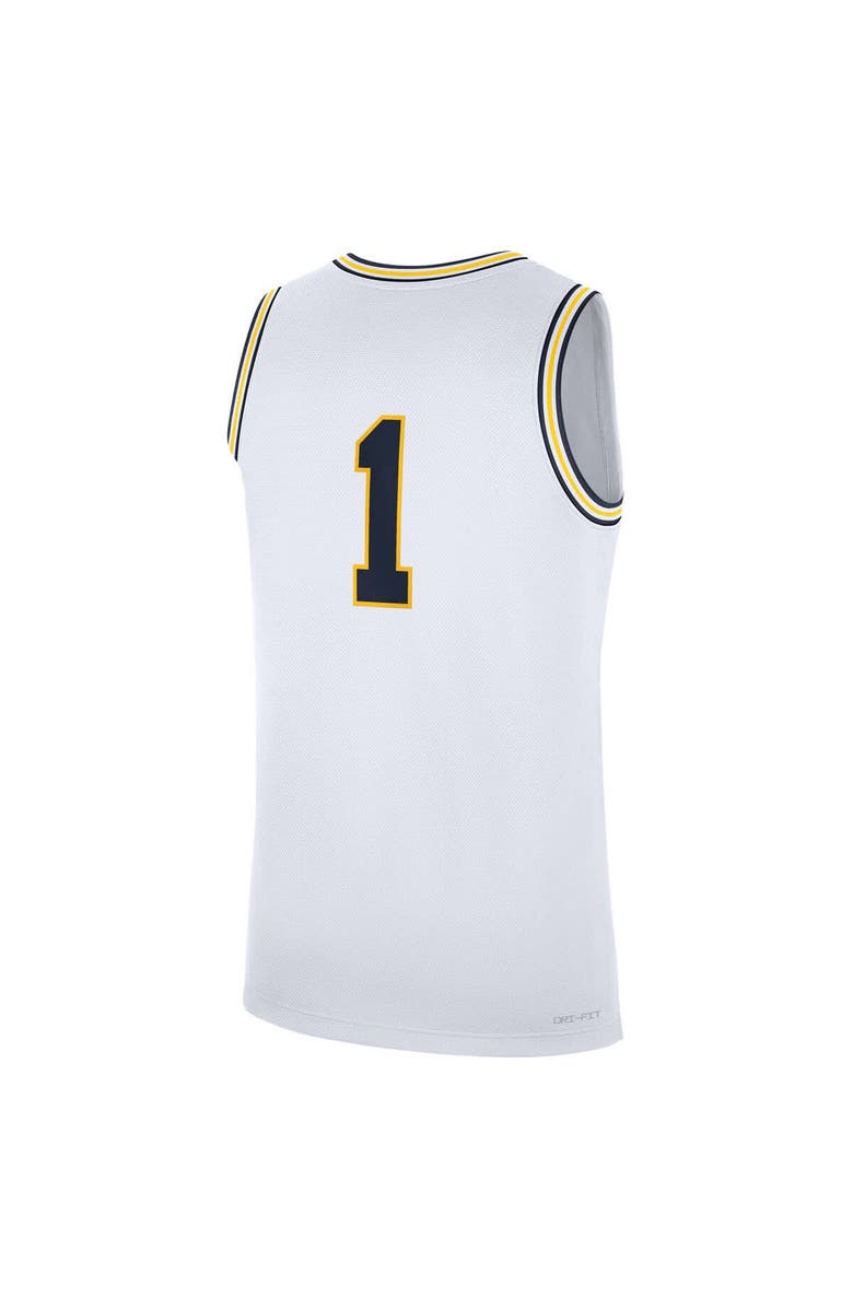 Jordan Brand Men's Jordan Brand White Michigan Wolverines Home Replica Basketball Jersey, Alternate, color, White
