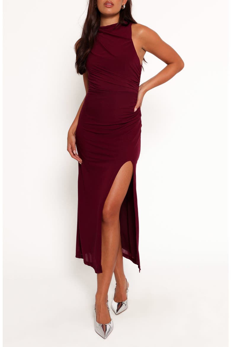 Hayven Cowl Neck Sleeveless Maxi Dress, Main, color, PLUM